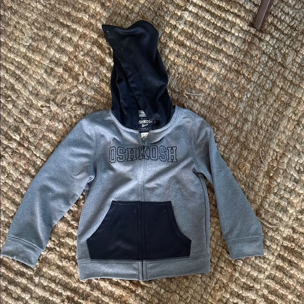 OshKosh B'gosh Kids Gray and Black Hoodie LIKE NEW - Size 5T